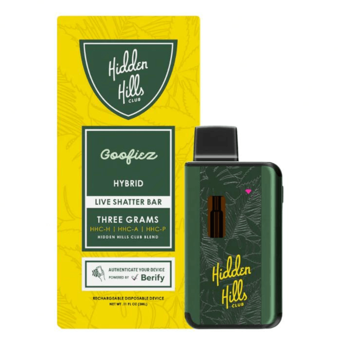 Hidden Hills Club Live Shatter 3G Disposable Vape