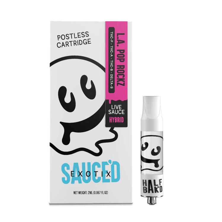 Half Bak'd Sauced Exotix Live Resin 2G Vape Cartridge