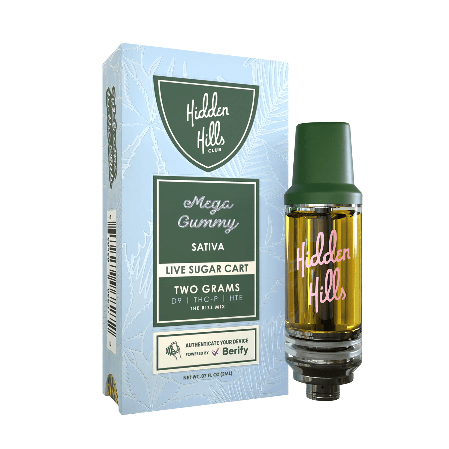 Hidden Hills Club Live Sugar 2G Vape Cartridge