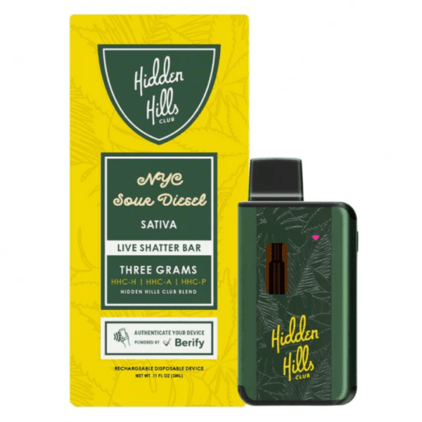 Hidden Hills Club Live Shatter 3G Disposable Vape