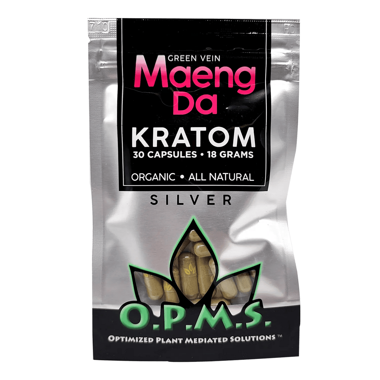 O.P.M.S Kratom Silver Capsules 18G