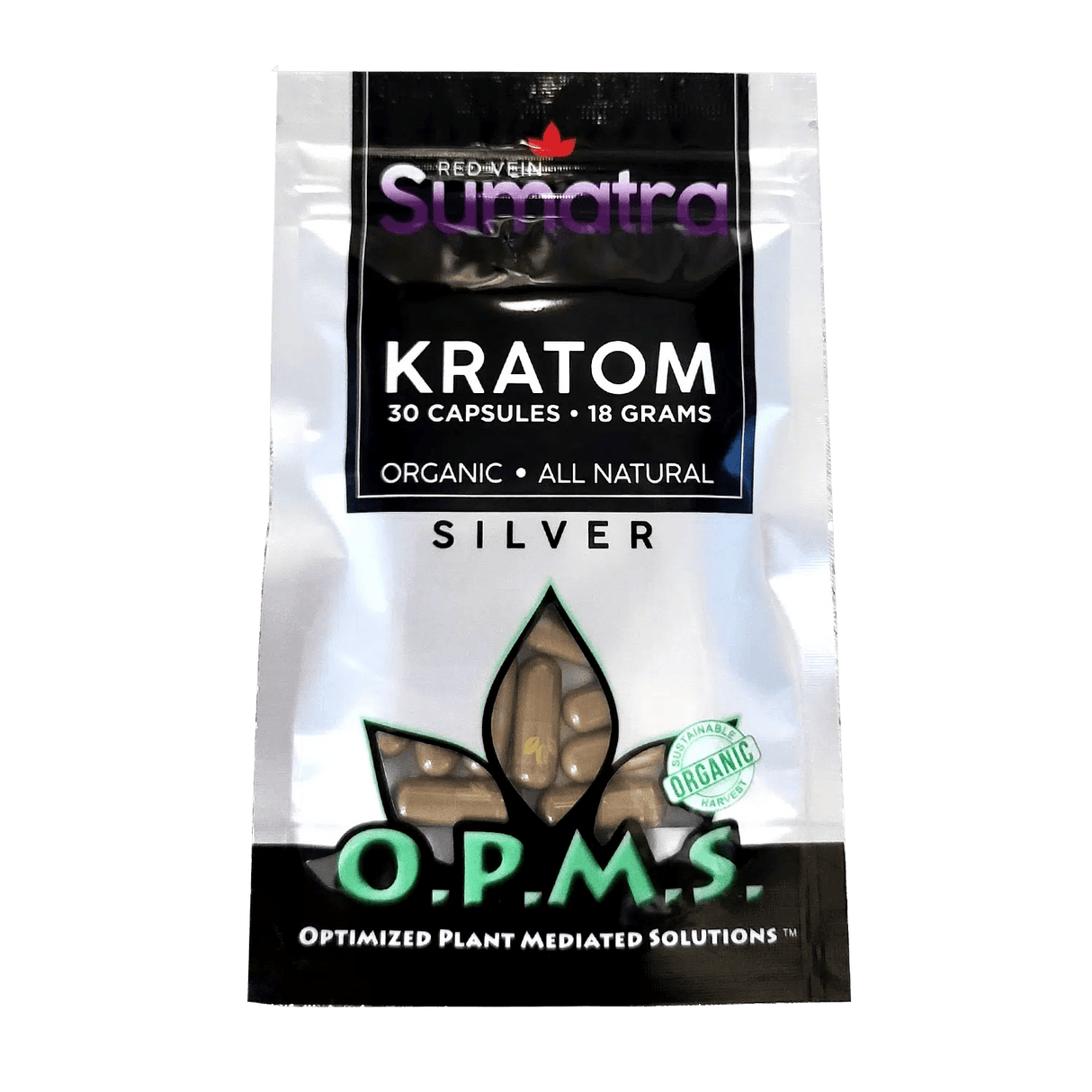 O.P.M.S Kratom Silver Capsules 18G