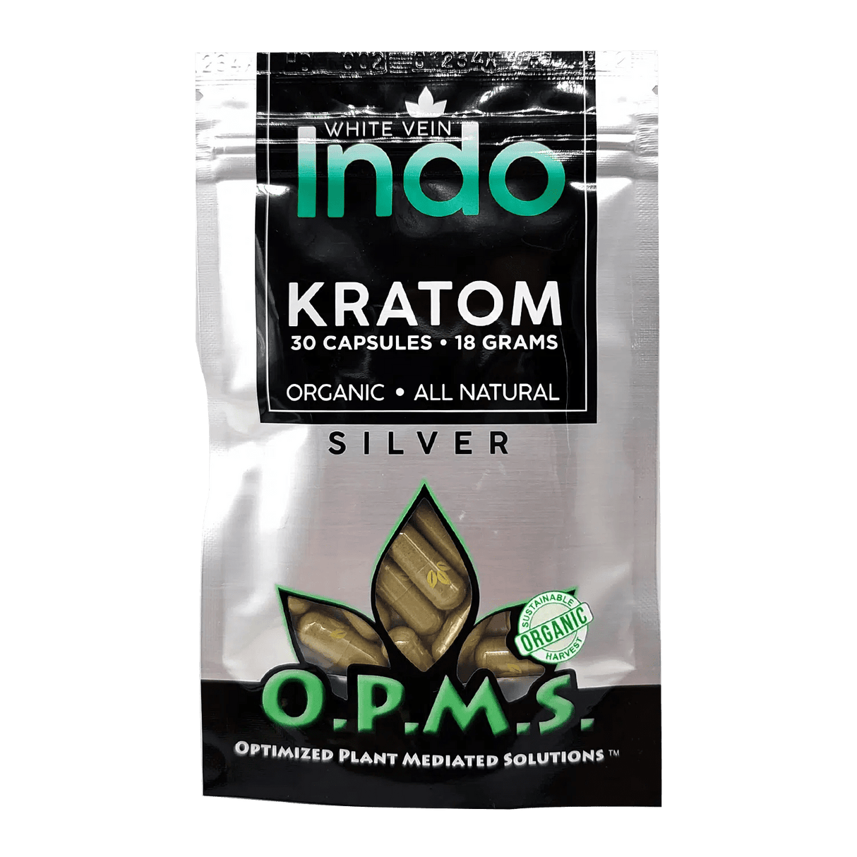 O.P.M.S Kratom Silver Capsules 18G