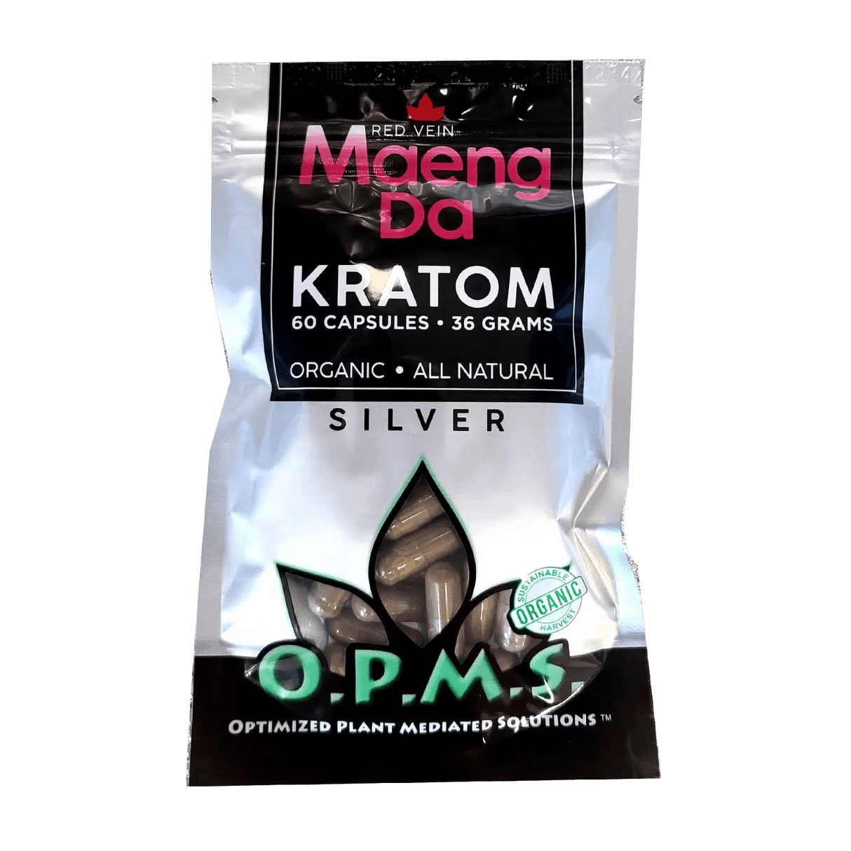 O.P.M.S Kratom Silver Capsules 36G