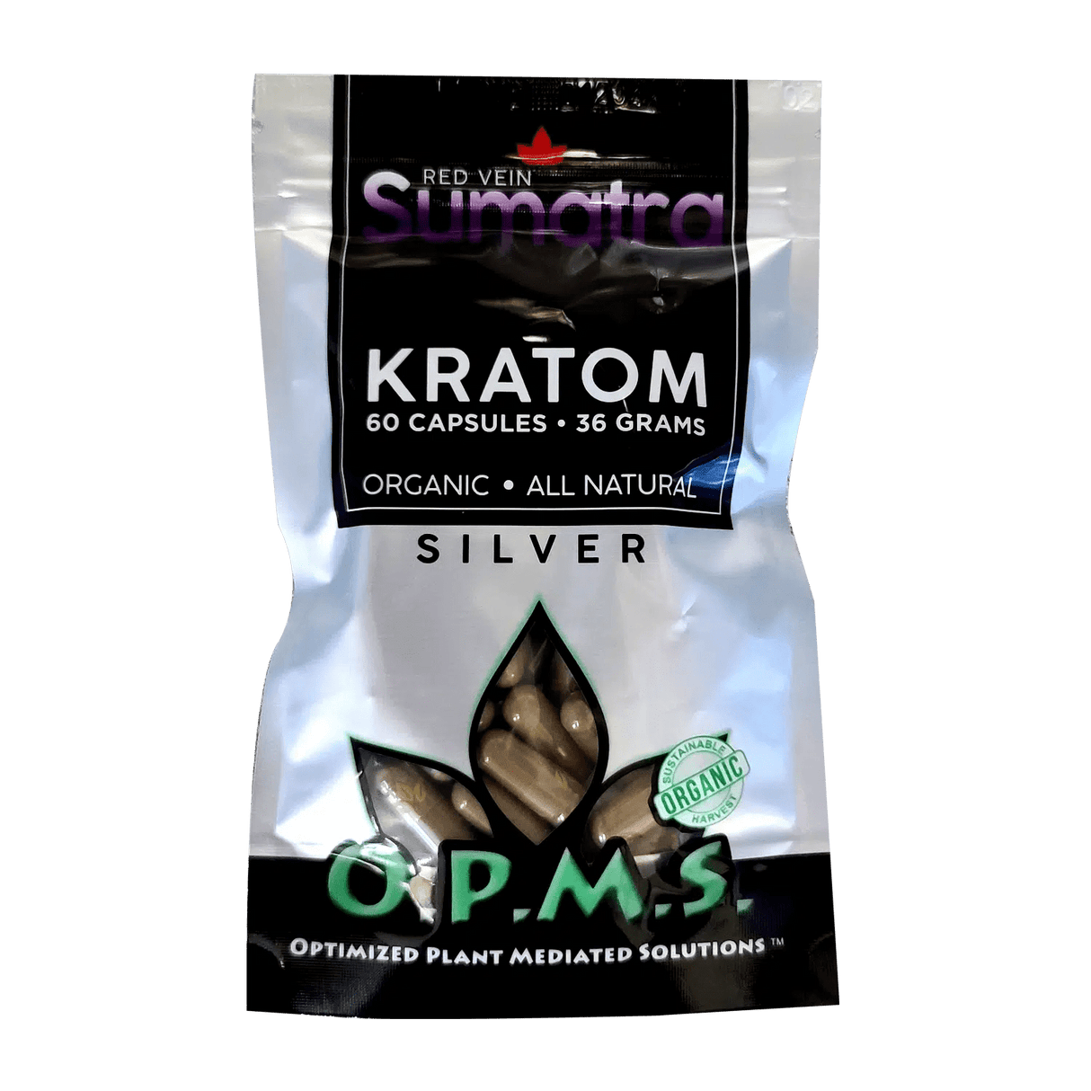 O.P.M.S Kratom Silver Capsules 36G