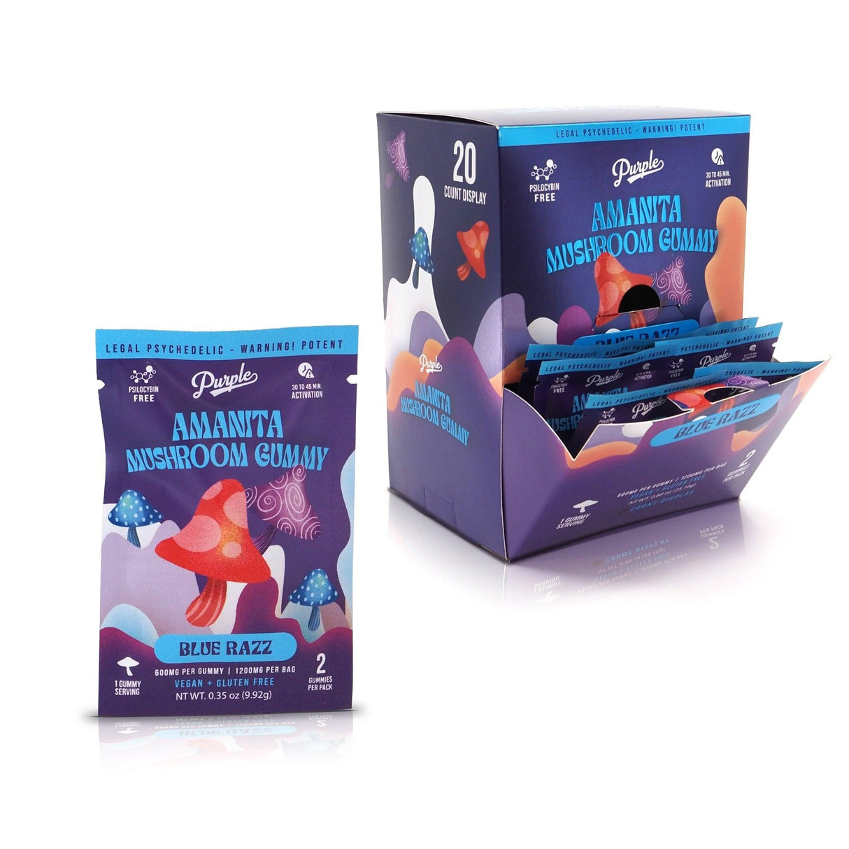 Purple Magic Amanita Mushroom 1200mg Gummies