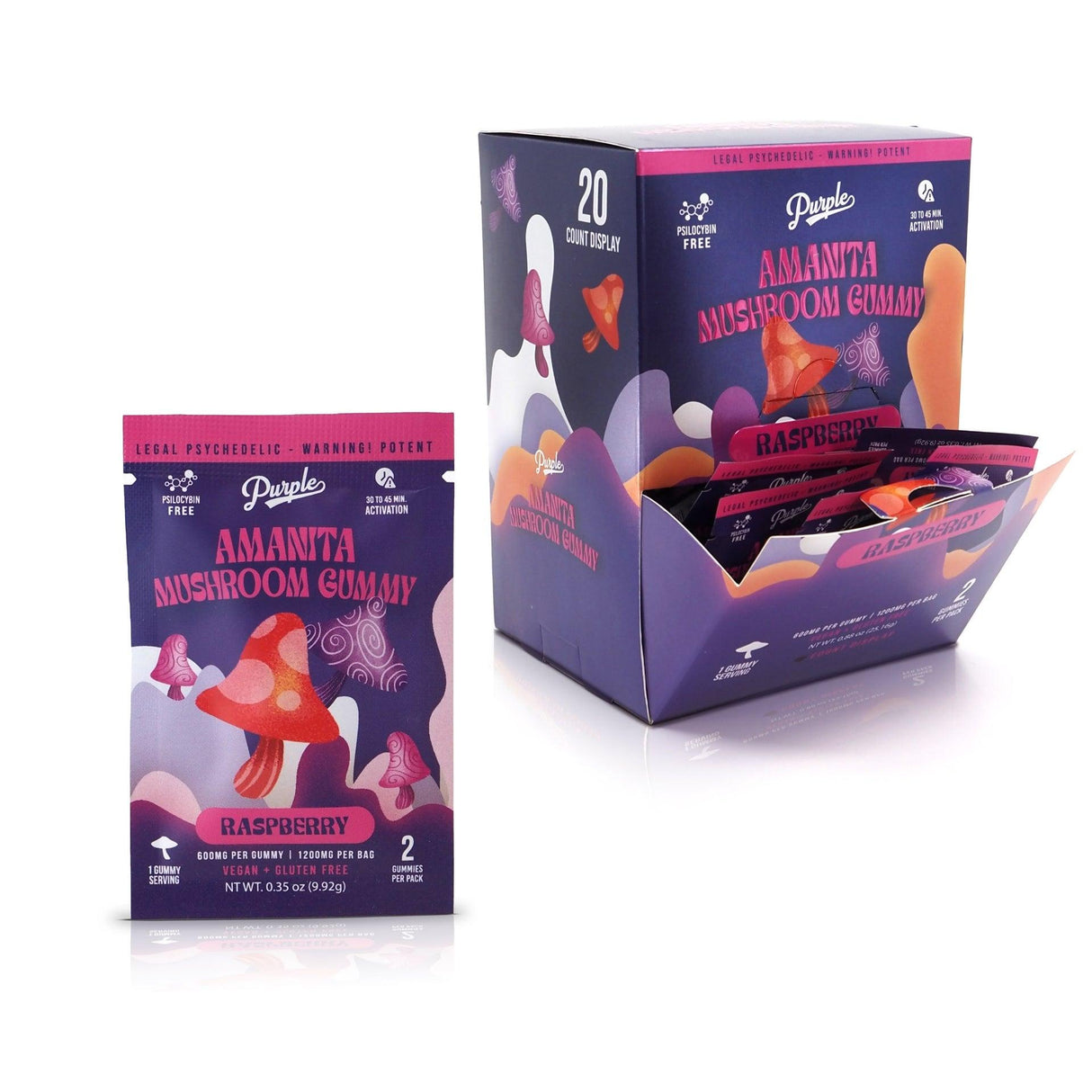 Purple Magic Amanita Mushroom 1200mg Gummies