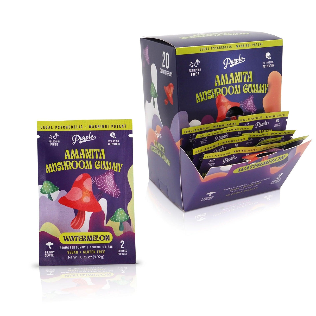 Purple Magic Amanita Mushroom 1200mg Gummies