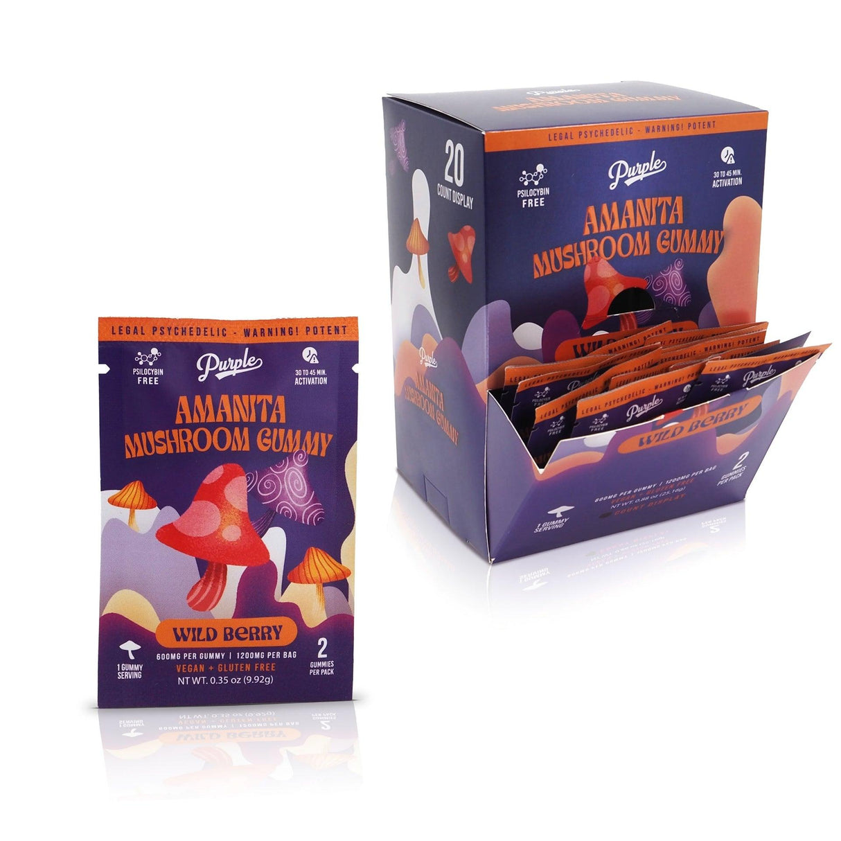 Purple Magic Amanita Mushroom 1200mg Gummies